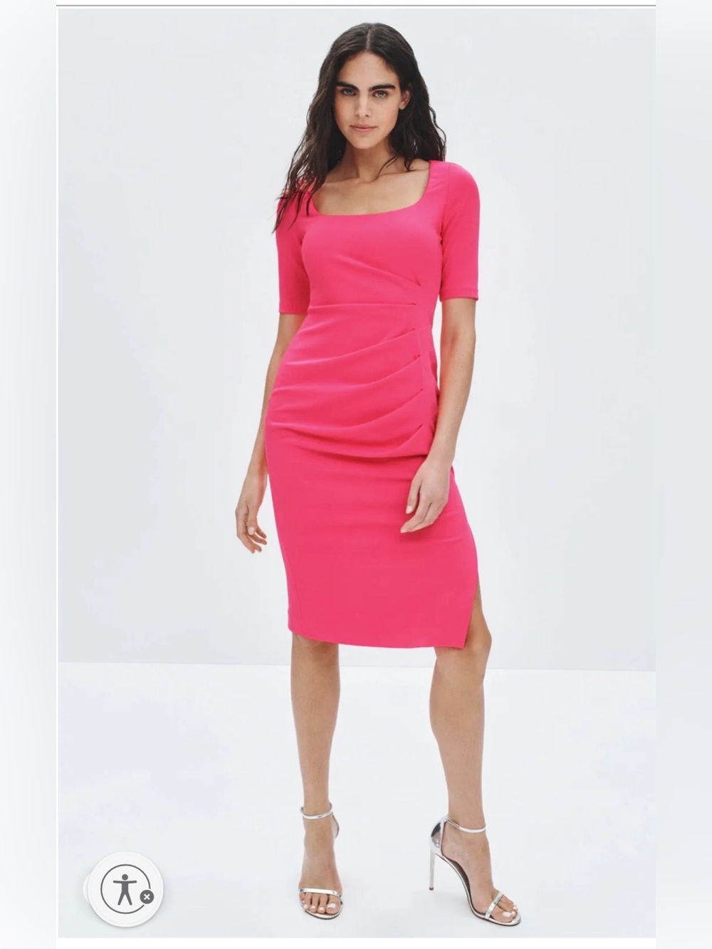 Black Halo Hot Pink Square-Neck Sheath Dress size 2